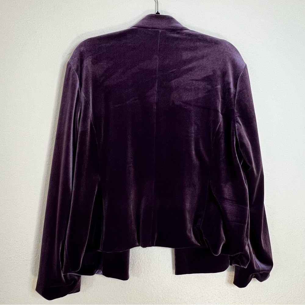 Chico’s Purple Soft Stretchy Velour Open Jacket Cardigan Women’s Size Large - 2 - Picture 4 of 10